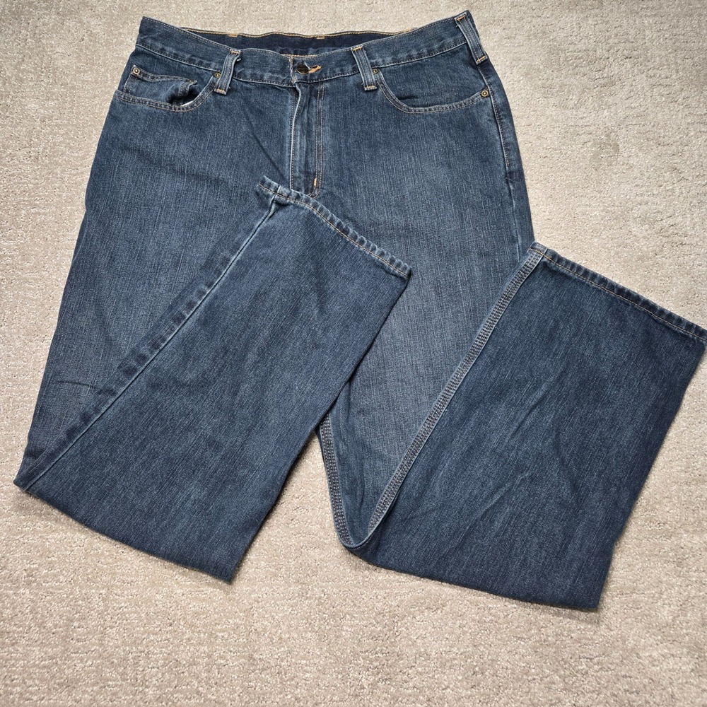 Carhartt Mens Relaxed Fit Straight Leg Blue Denim Jeans 101483-868 36x32 - Picture 5 of 5